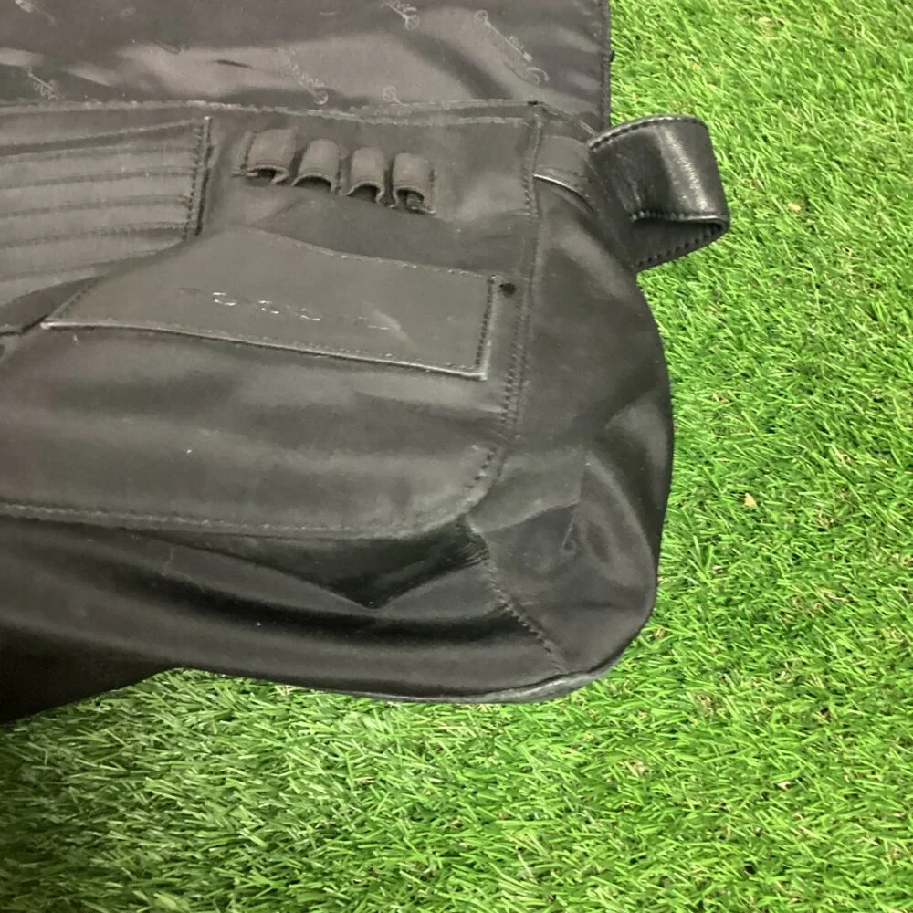 Vintage Fossil Classic Black Leather Briefcase Messanger Bag